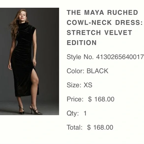 Anthropologie | Dresses | Womens Anthropologie Black Velvet Dress | Poshmark